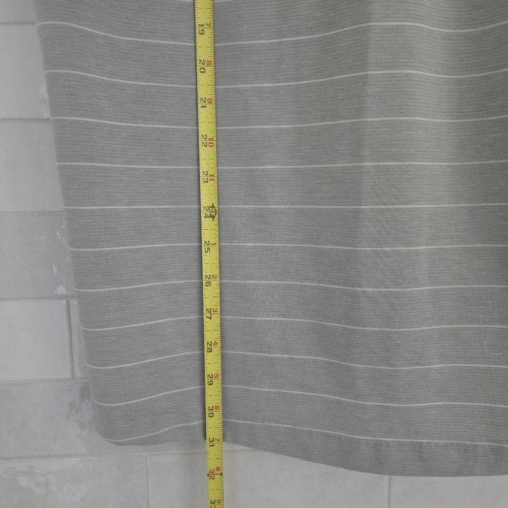 Lululemon Evolution Polo Shirt Gray Stripe Heathered Sea Salt Nimbus Size Large - Picture 7 of 8